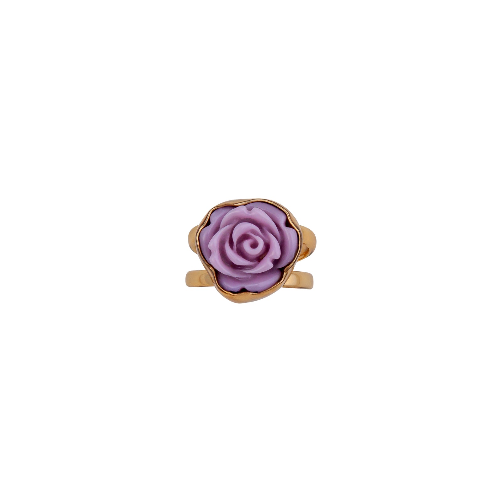 Alchemia Lavender Resin Rose Adjustable Cuff Ring | Charles Albert Jewelry