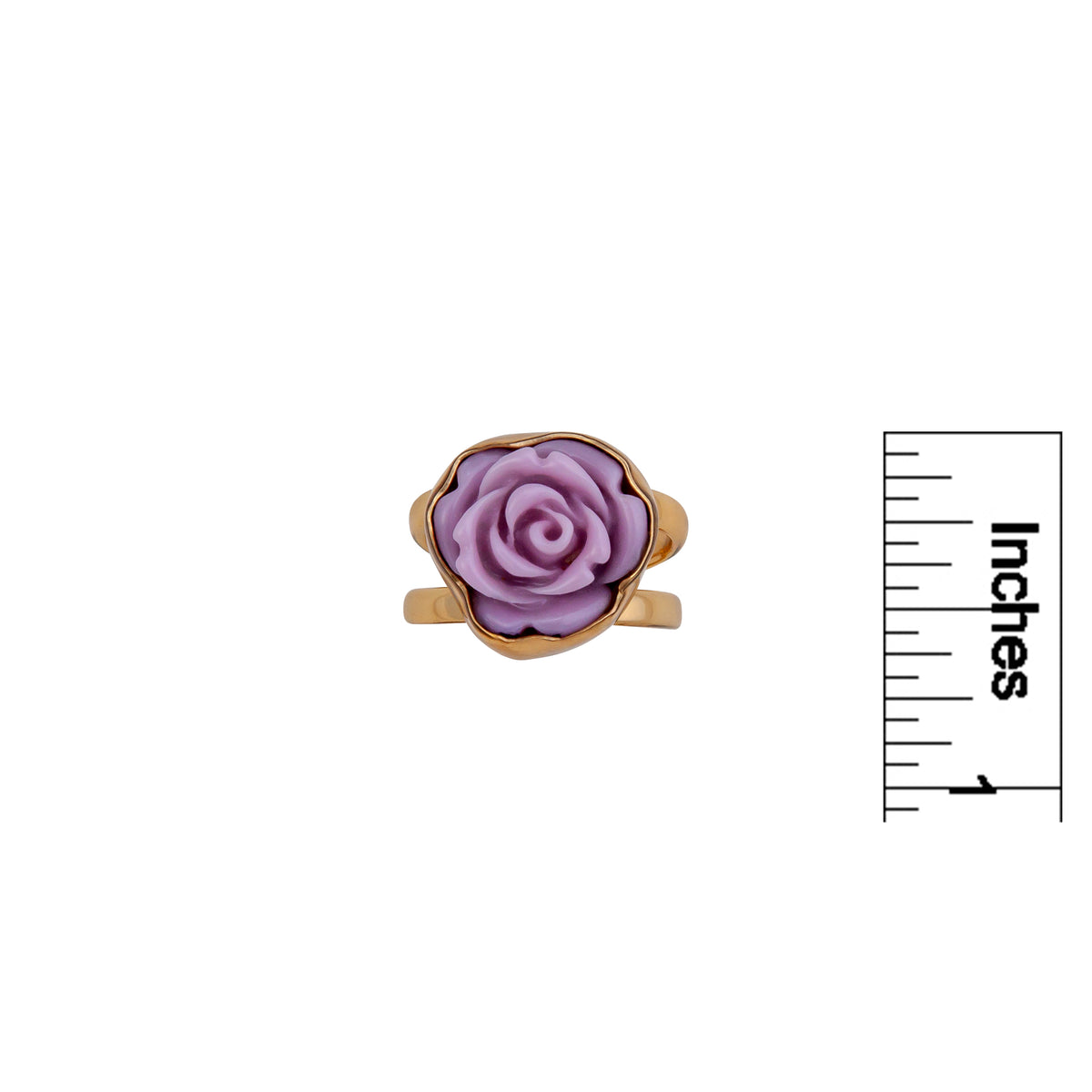 Alchemia Lavender Resin Rose Adjustable Cuff Ring | Charles Albert Jewelry