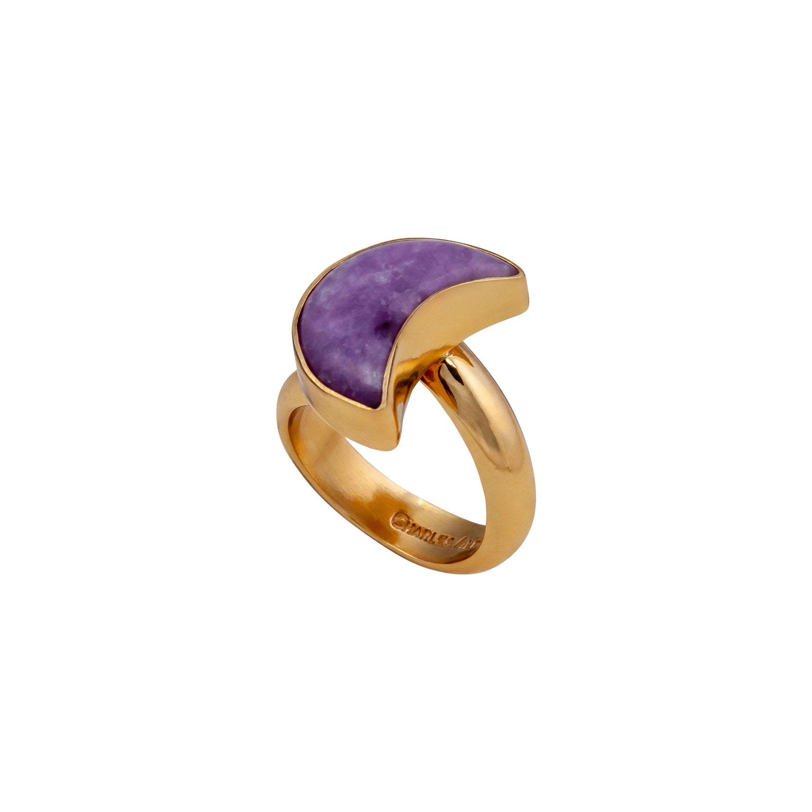 Alchemia Lepidolite Moon Adjustable Ring | Charles Albert Jewelry