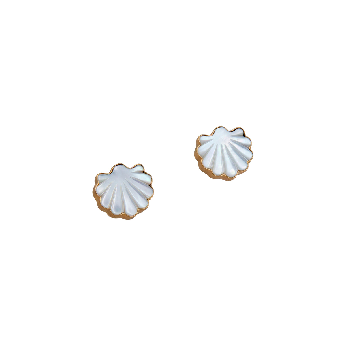 Alchemia Mother of Pearl Clam Shell Post Earrings | Charles Albert Jewelry