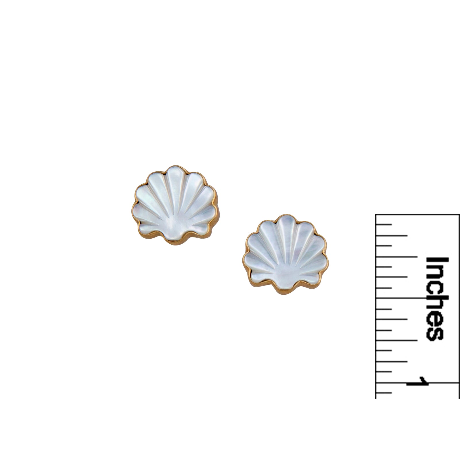 Alchemia Mother of Pearl Clam Shell Post Earrings | Charles Albert Jewelry