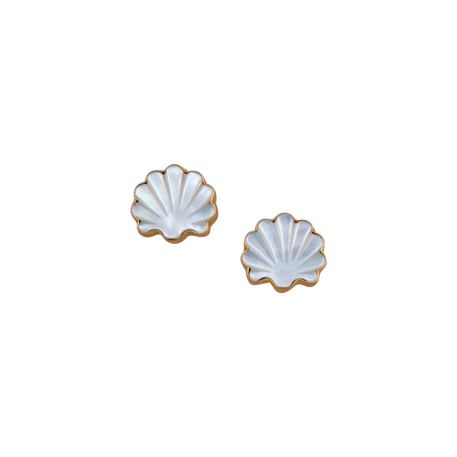 Alchemia Mother of Pearl Clam Shell Post Earrings | Charles Albert Jewelry