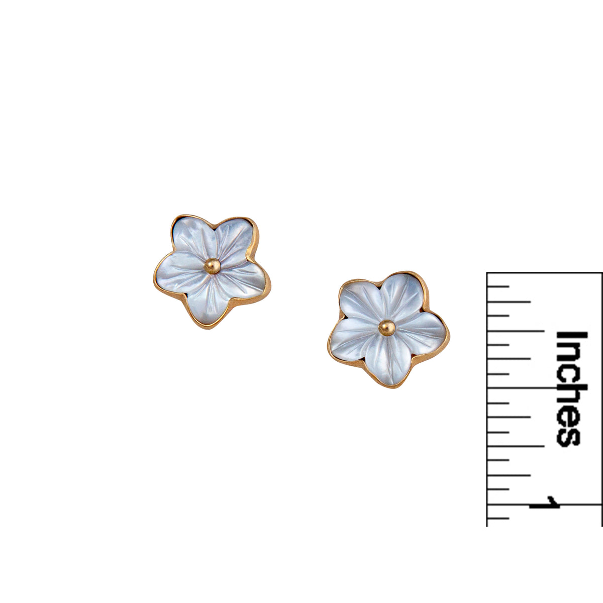 Alchemia Mother of Pearl Golden Flower Post Earrings | Charles Albert Jewelry