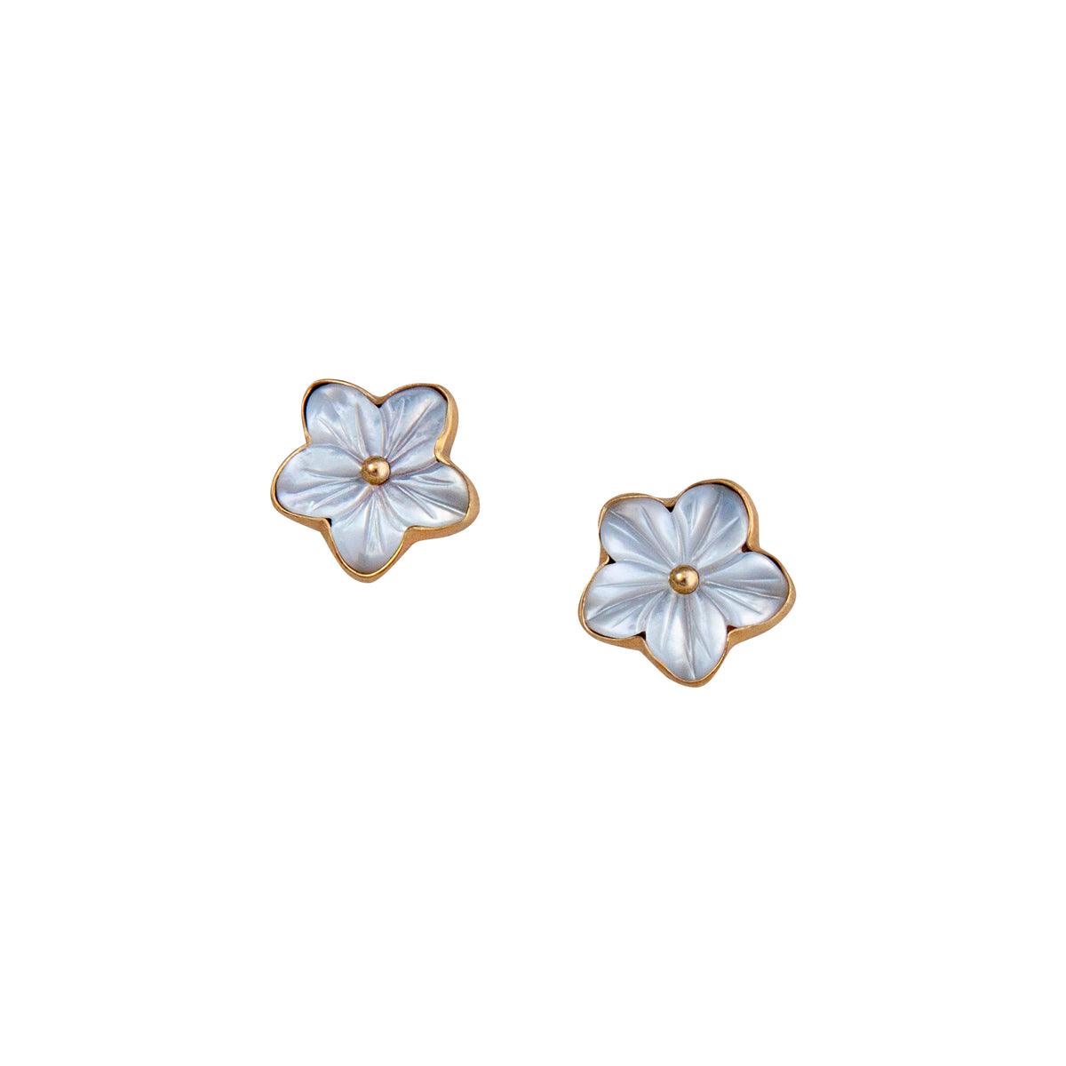 Alchemia Mother of Pearl Golden Flower Post Earrings | Charles Albert Jewelry