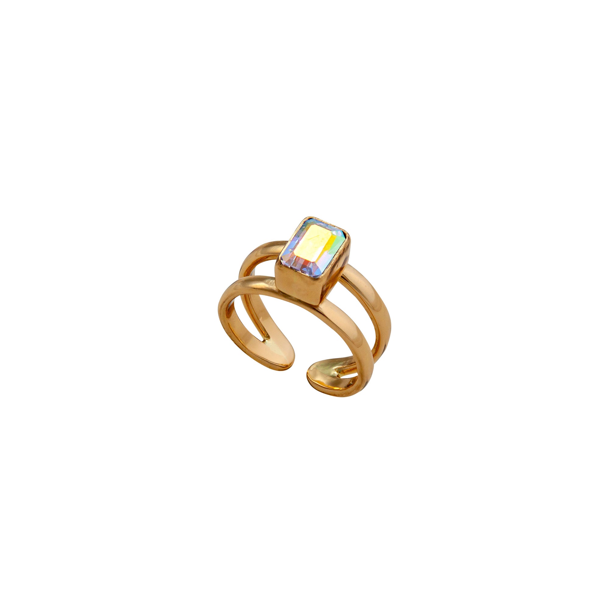 Alchemia Mercury Mist Rectangle Adjustable Cuff Ring | Charles Albert Jewelry