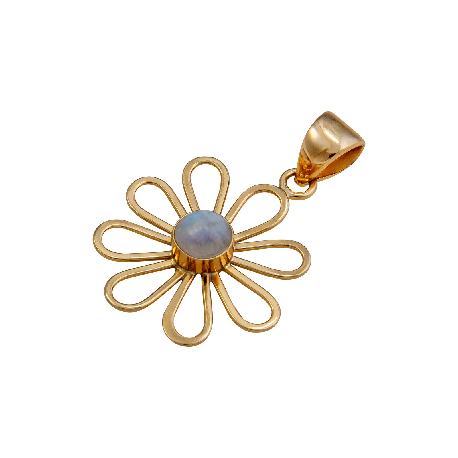 Alchemia Rainbow Moonstone Flower Pendant | Charles Albert Jewelry
