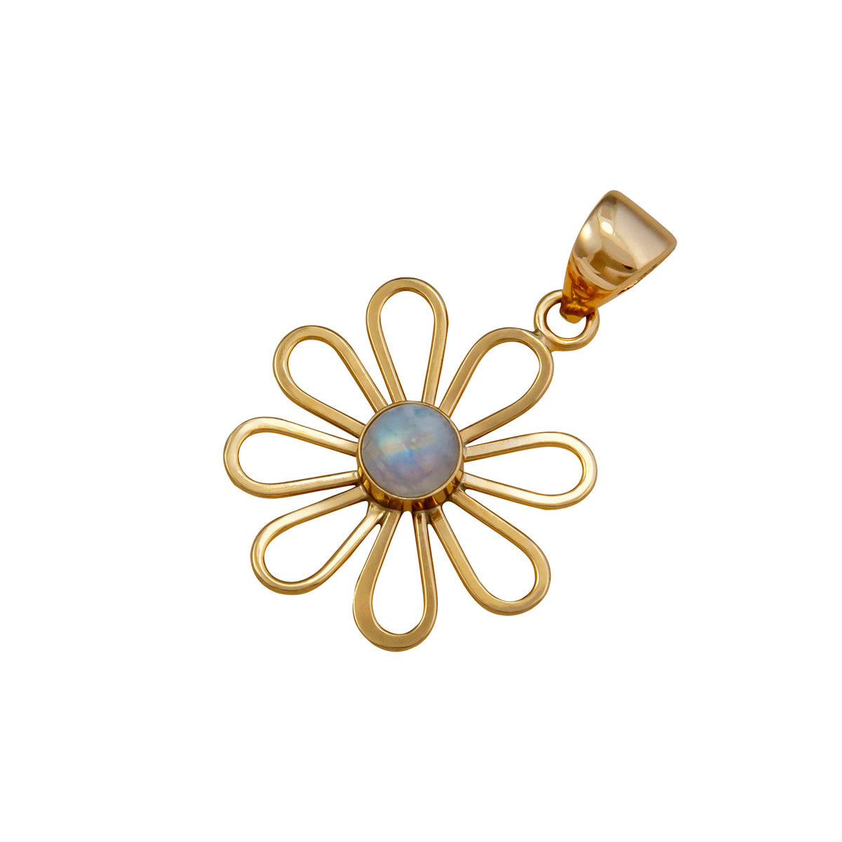 Alchemia Rainbow Moonstone Flower Pendant | Charles Albert Jewelry