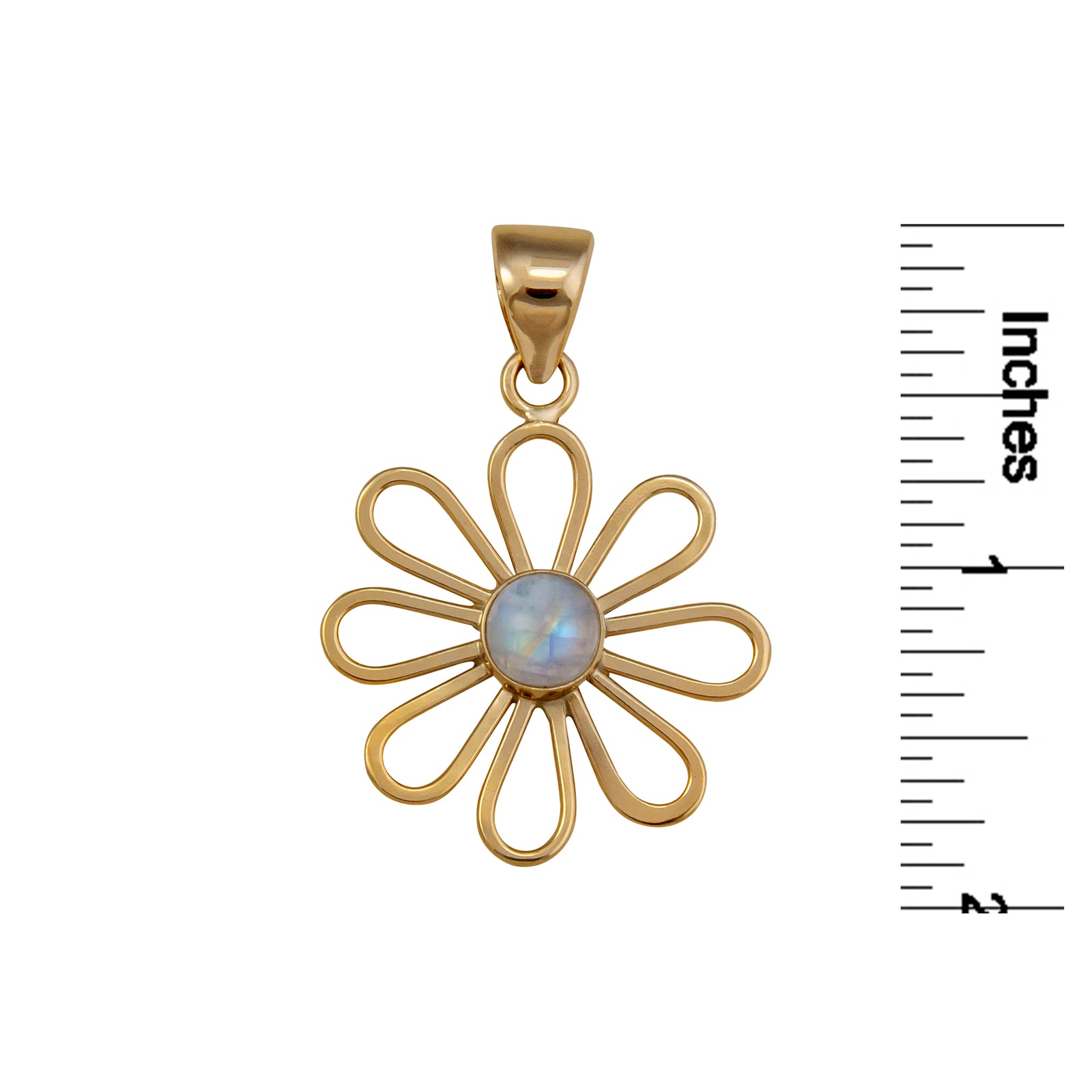 Alchemia Rainbow Moonstone Flower Pendant | Charles Albert Jewelry