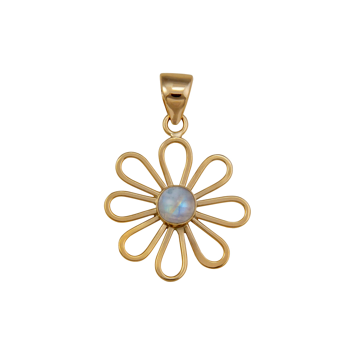 Alchemia Rainbow Moonstone Flower Pendant | Charles Albert Jewelry