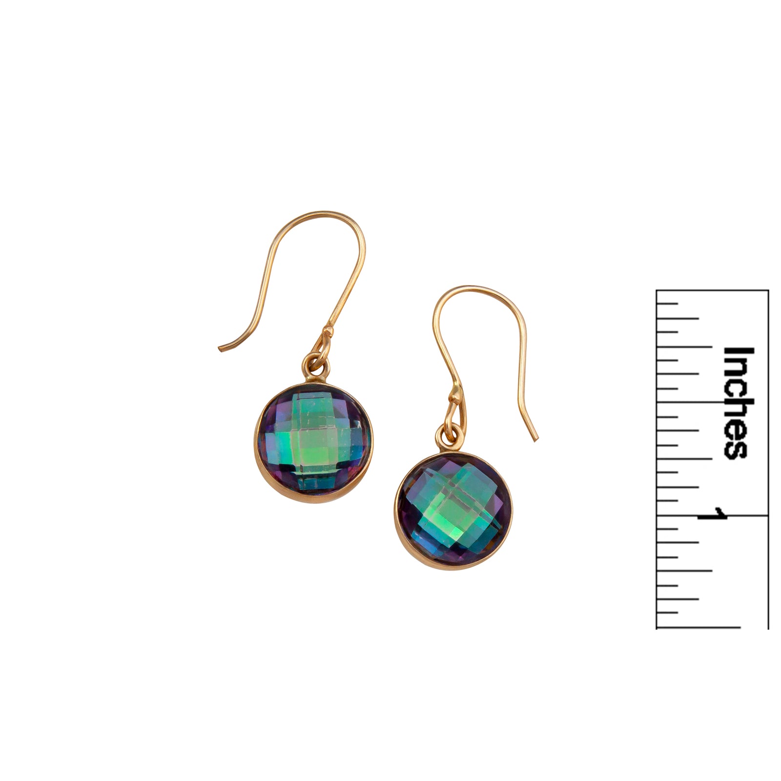 Alchemia Rainbow Mystic Quartz Round Drop Earrings | Charles Albert Jewelry