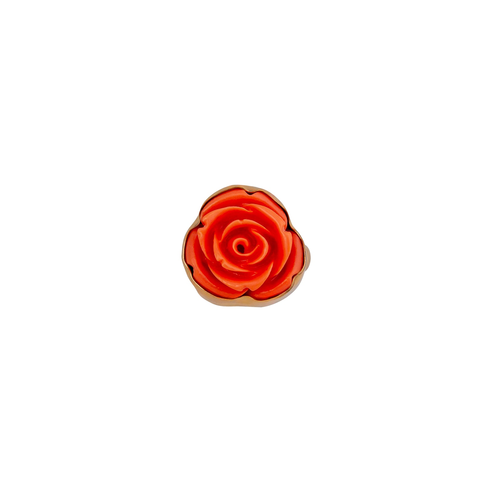 Alchemia Orange Resin Rose Adjustable Ring | Charles Albert Jewelry