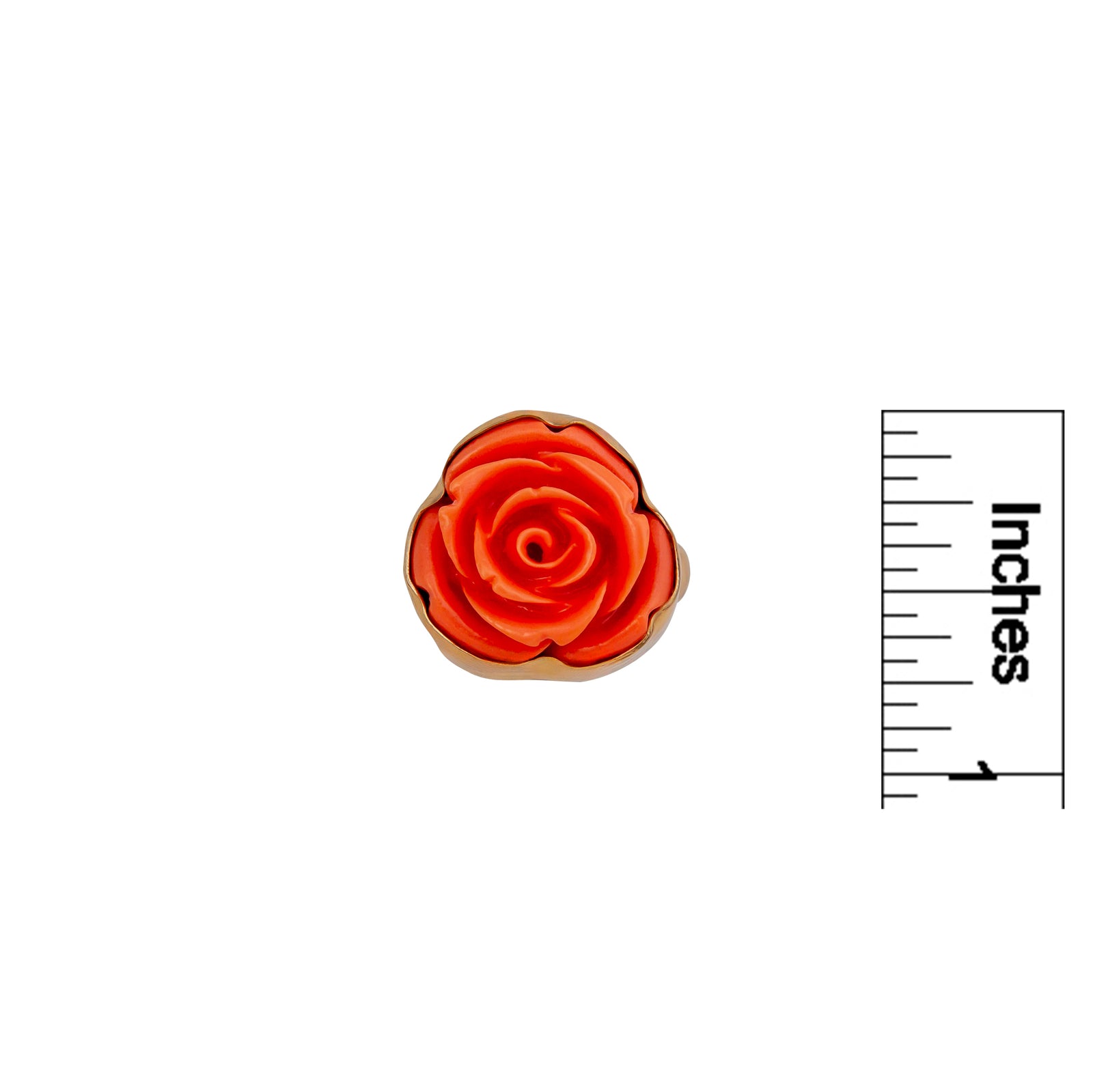 Alchemia Orange Resin Rose Adjustable Ring | Charles Albert Jewelry