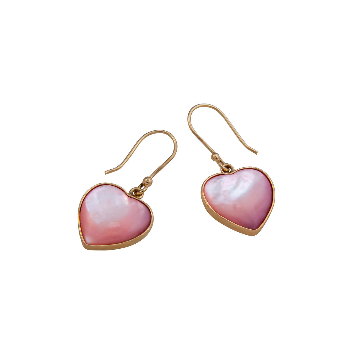 Alchemia Pink Mother of Pearl Heart Drop Earrings | Charles Albert Jewelry