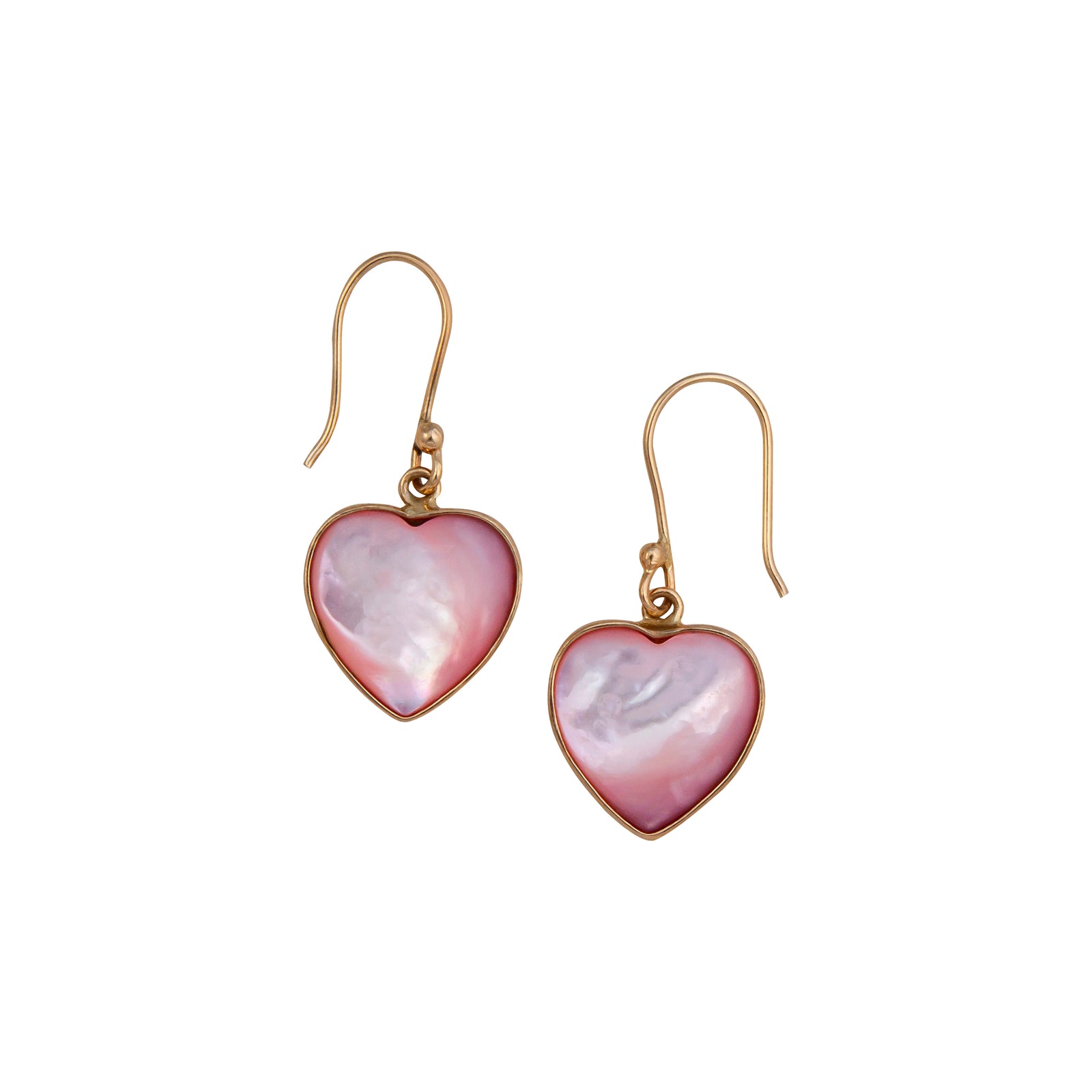Alchemia Pink Mother of Pearl Heart Drop Earrings | Charles Albert Jewelry