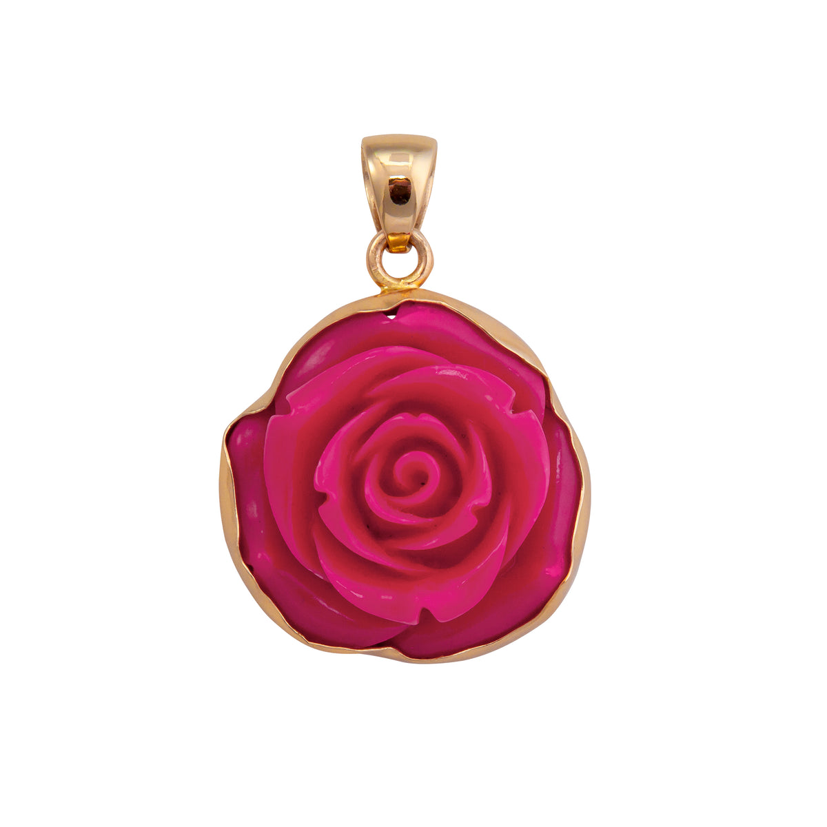 Alchemia Hot Pink Rose Pendant | Charles Albert Jewelry