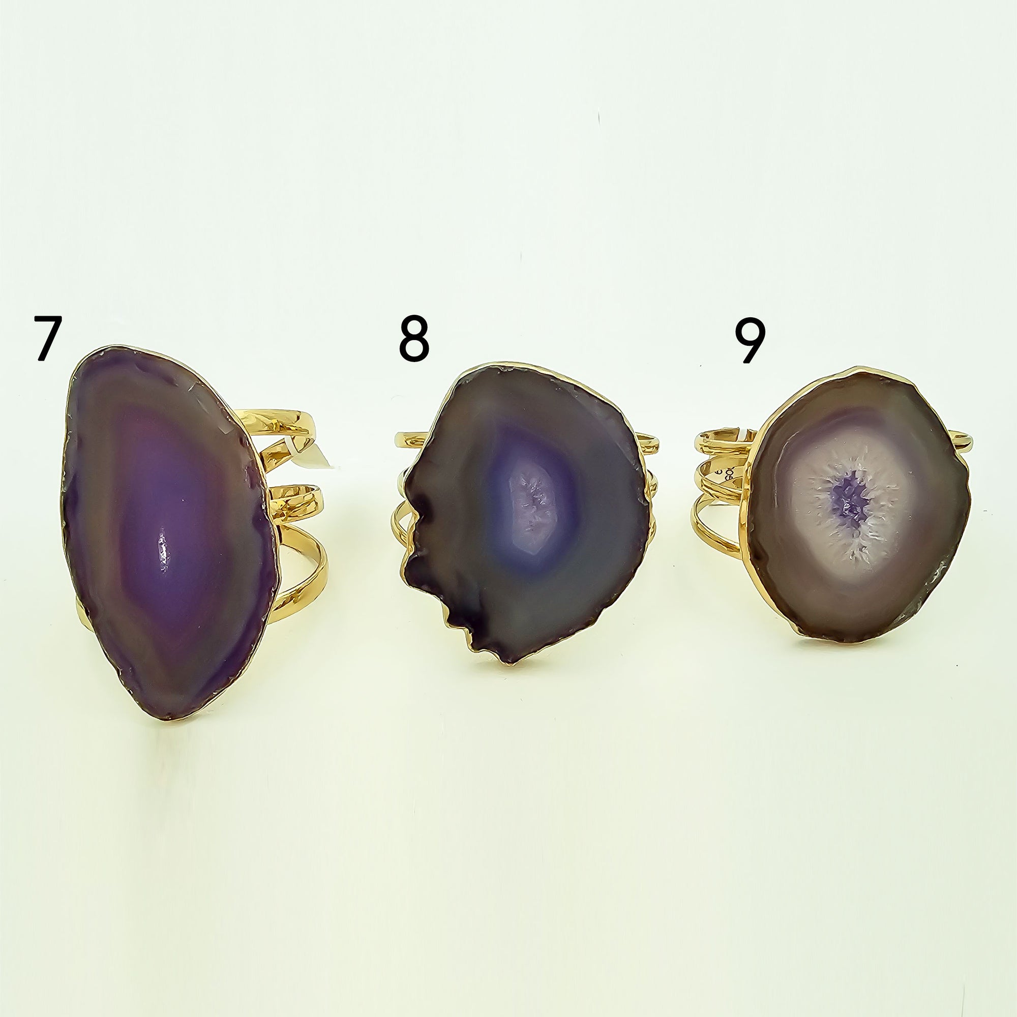 Alchemia Purple Agate Slice Multi-Band Cuff