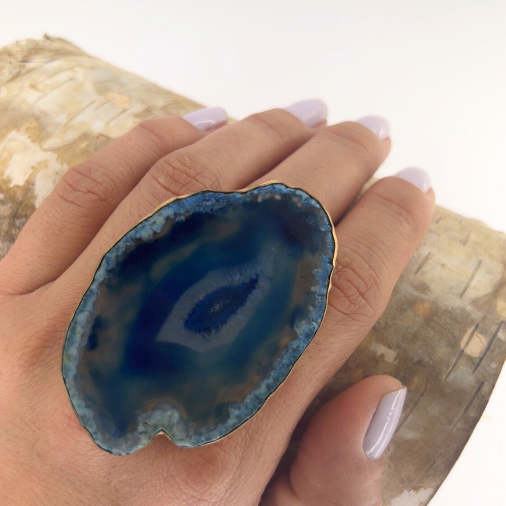 Alchemia Blue Agate Ring #17 | Charles Albert Jewelry