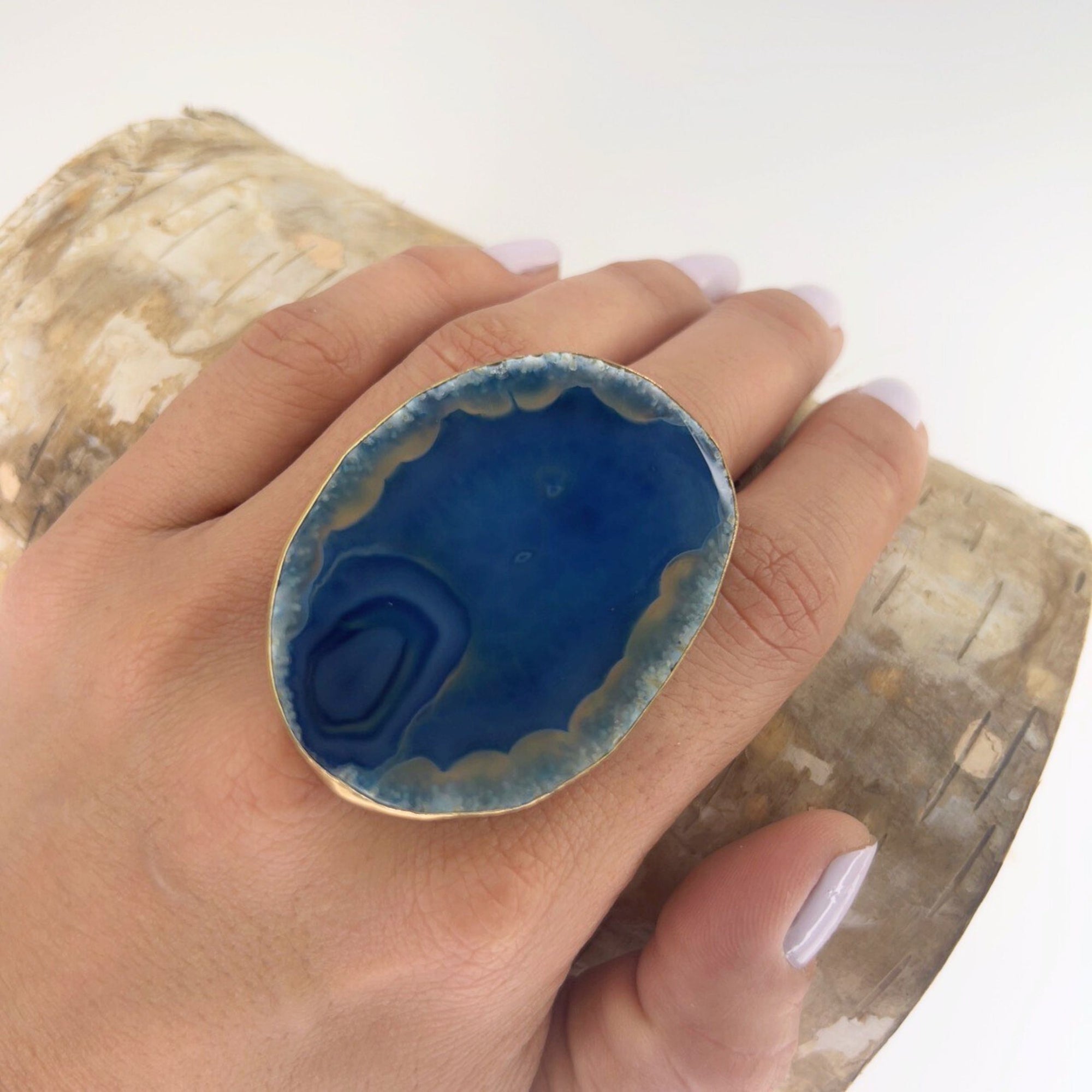 Alchemia Blue Agate Ring #6 | Charles Albert Jewelry