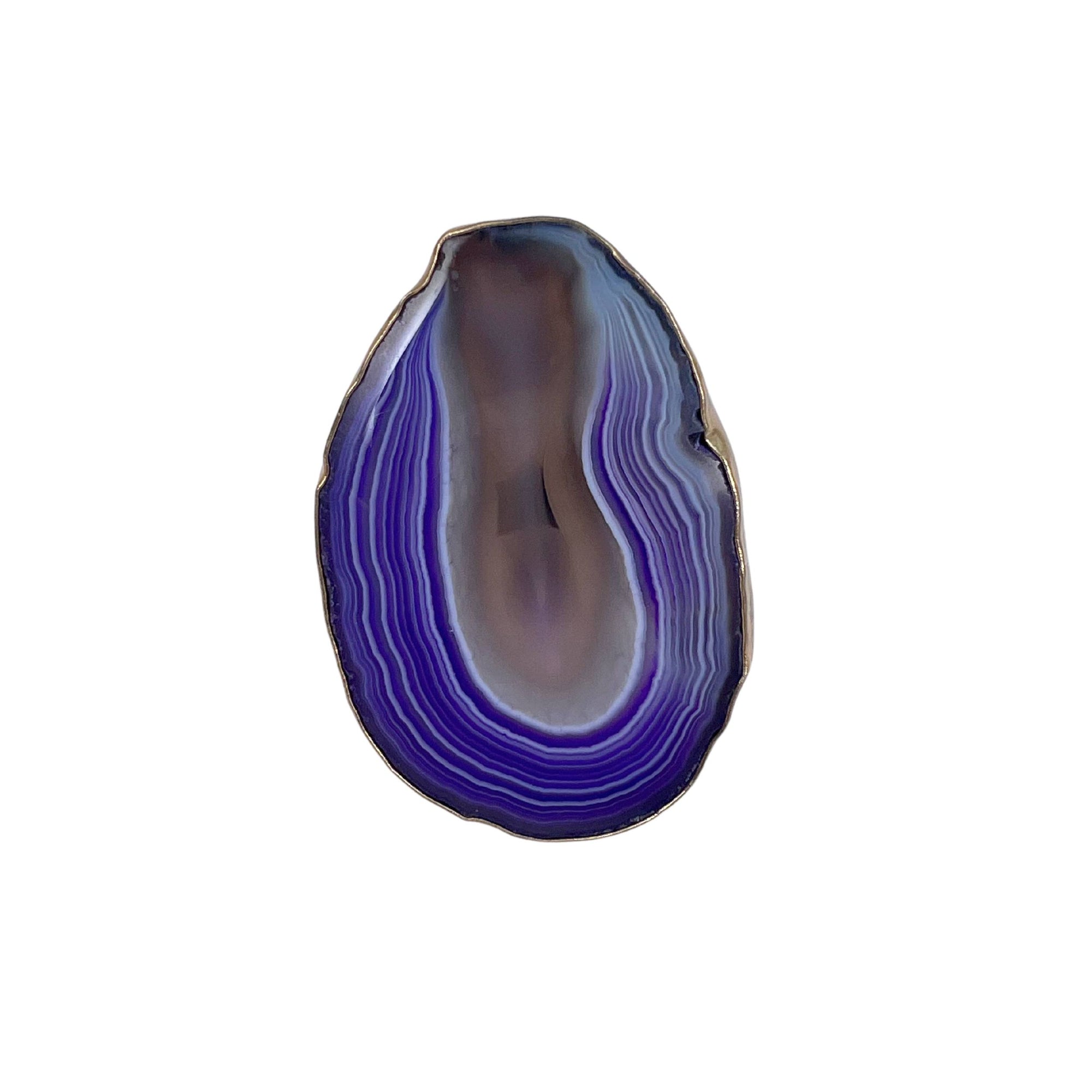 Alchemia Purple Agate Slice Adjustable Ring | Charles Albert Jewelry