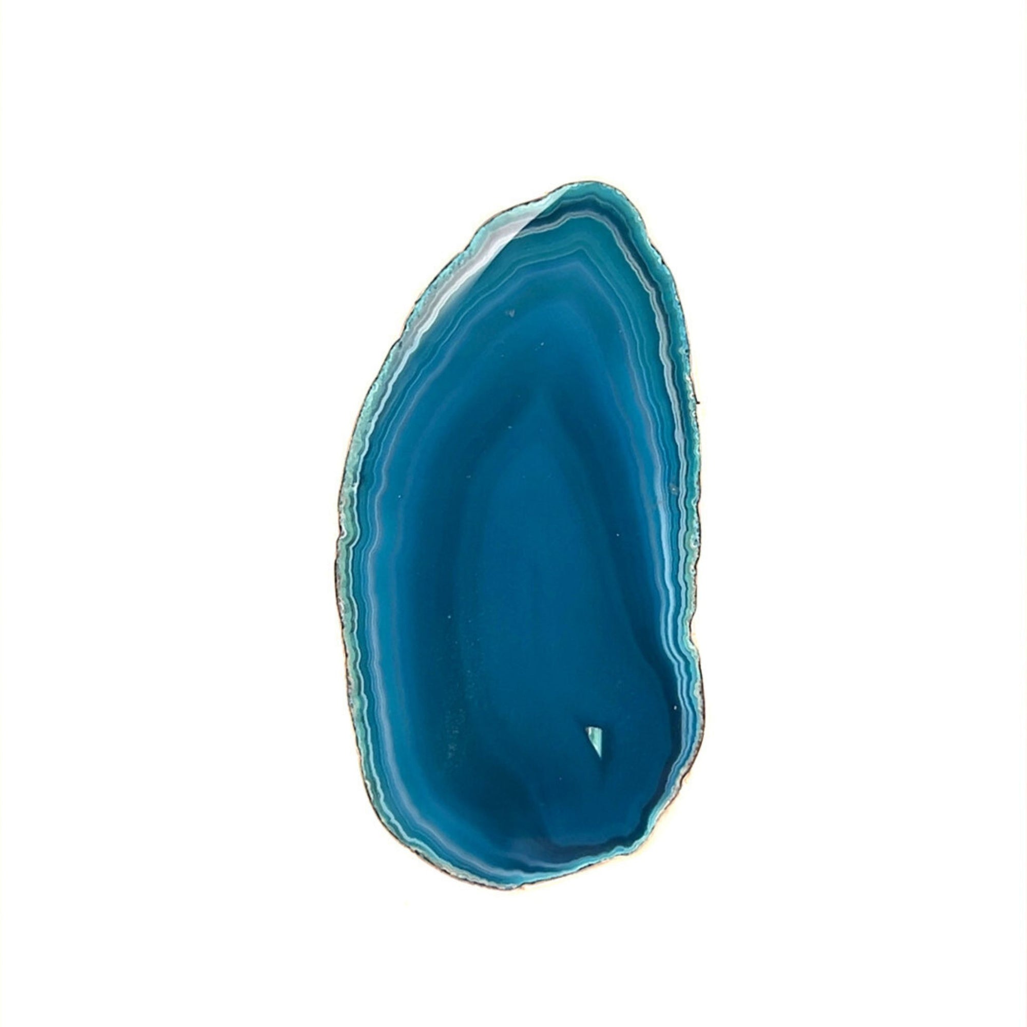 Sterling Silver Teal Agate Slice Ring #6 | Charles Albert Jewelry