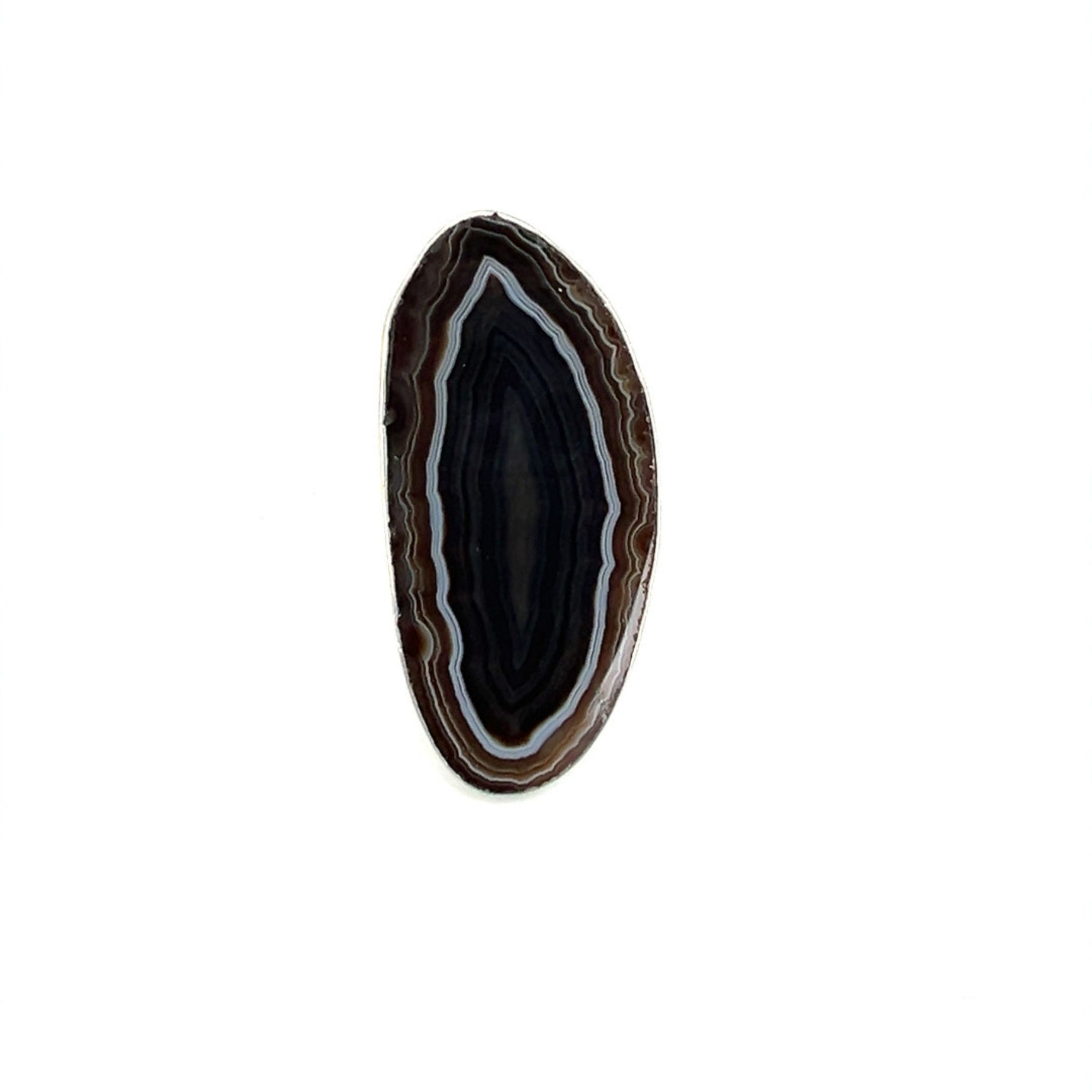 Sterling Silver Brown Agate Slice Ring #5 | Charles Albert Jewelry