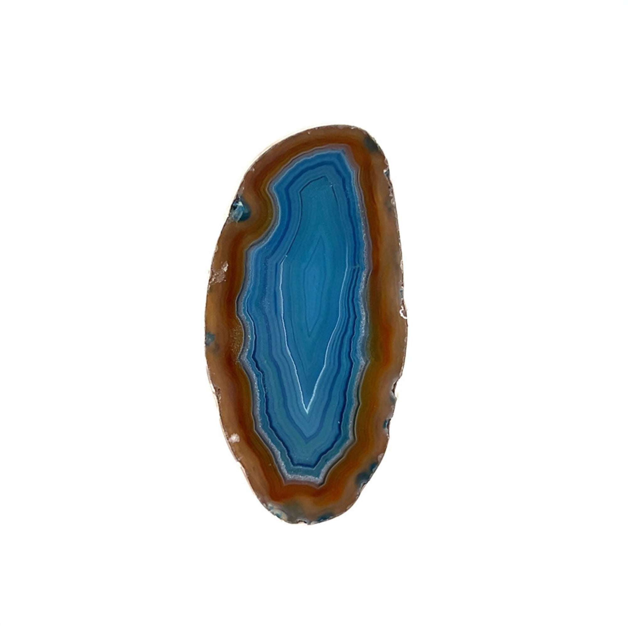 Sterling Silver Blue Agate Slice Ring #5 | Charles Albert Jewelry