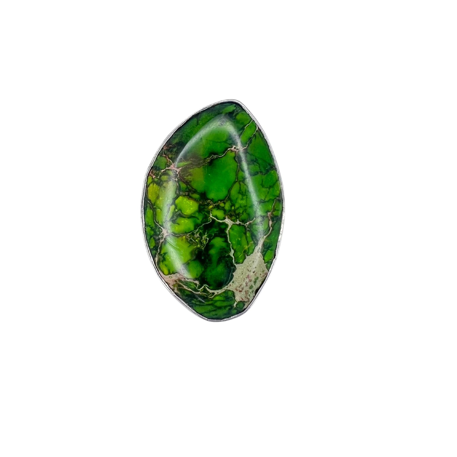 Sterling Silver Medium #1 Green Jasper Ring | Charles Albert Jewelry