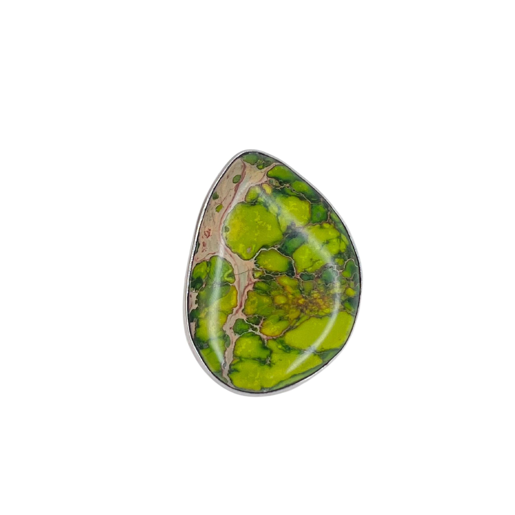 Sterling Silver Medium #2 Green Jasper Ring | Charles Albert Jewelry