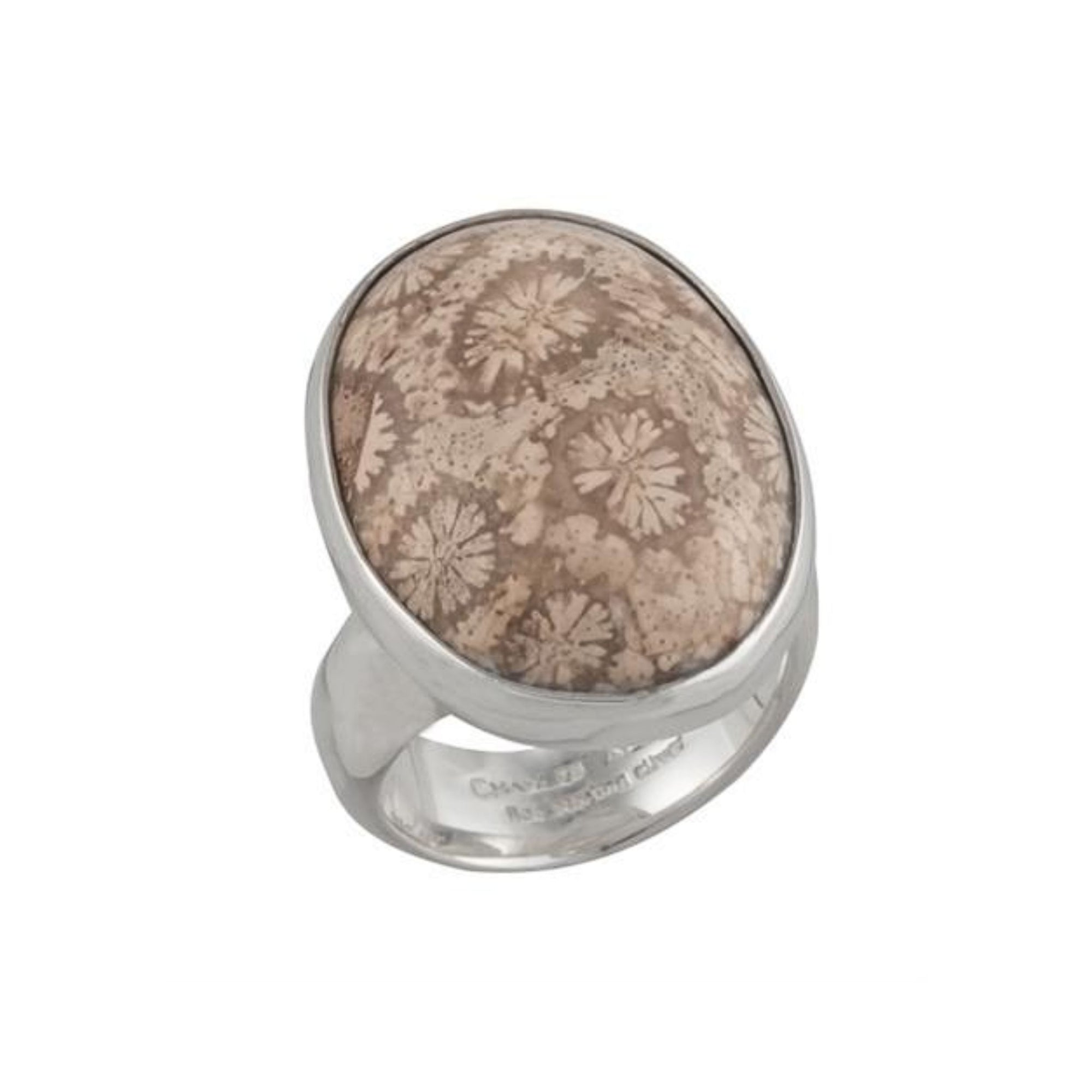 Sterling Silver Fossil Coral Adjustable Ring | Charles Albert Jewelry