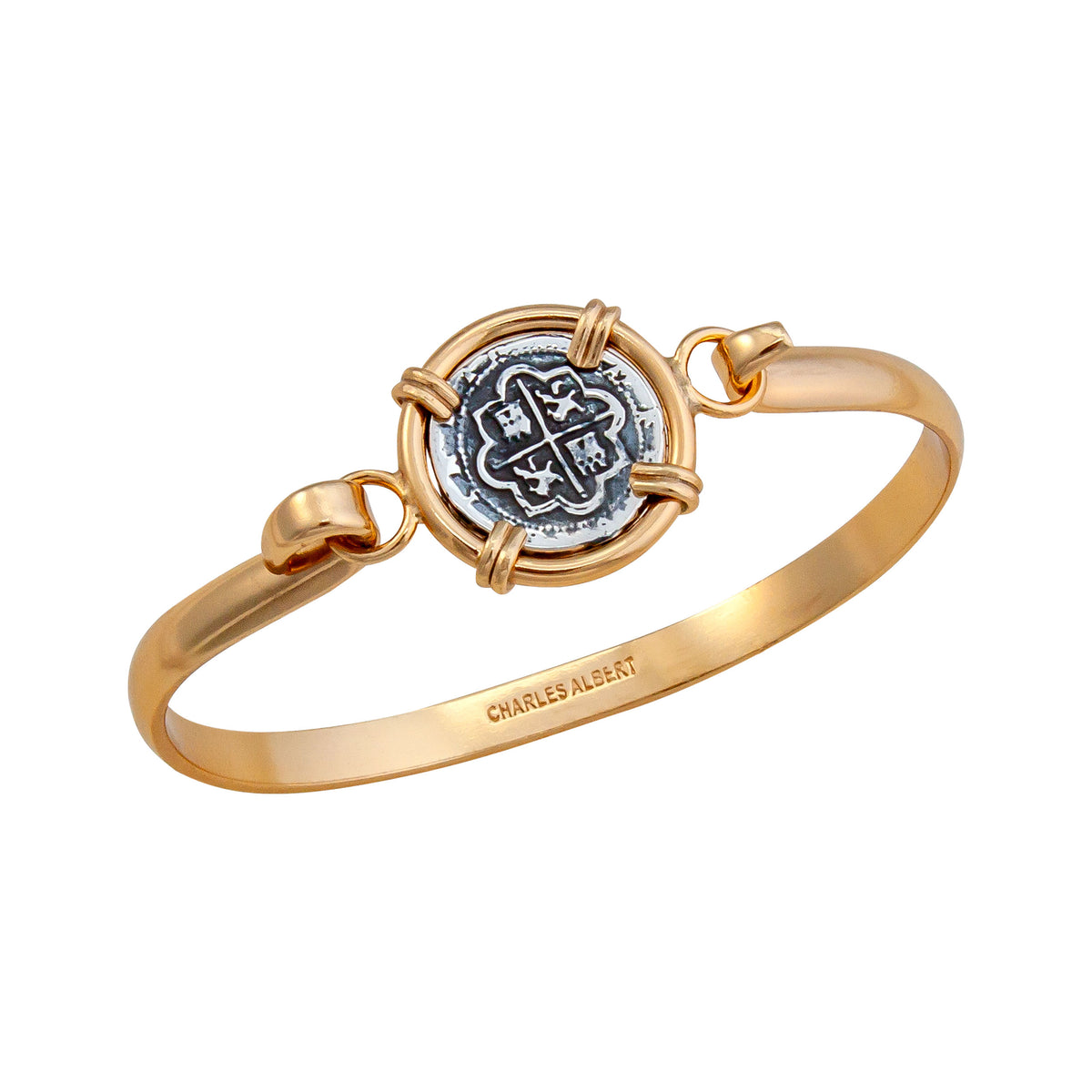 Sterling Silver and Alchemia Replica Spanish Coin Bangle | Charles Albert Jewelry