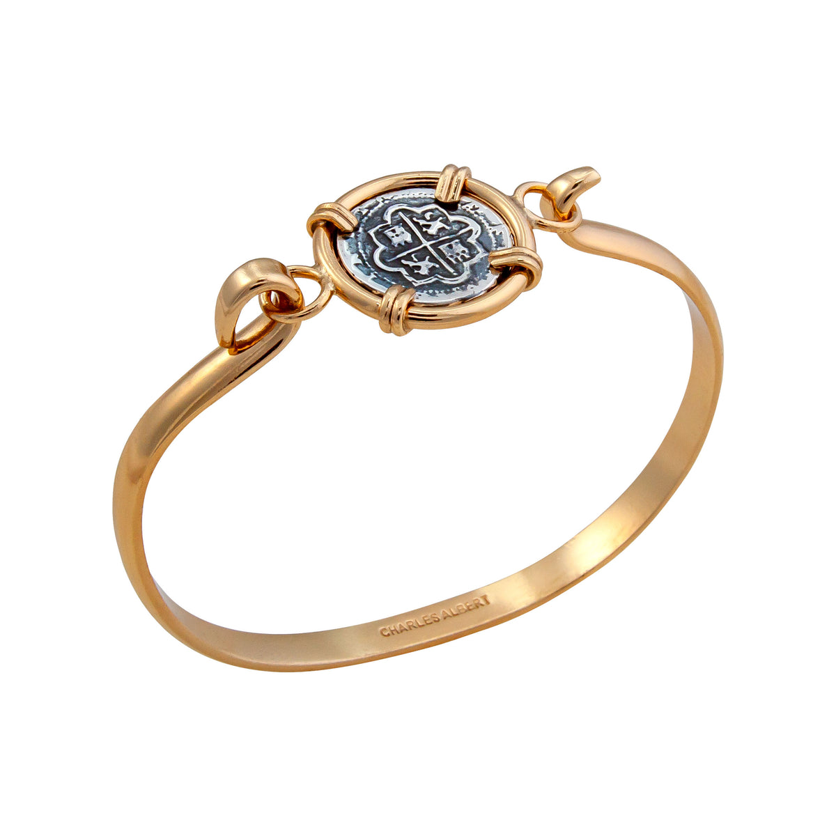 Sterling Silver and Alchemia Replica Spanish Coin Bangle | Charles Albert Jewelry