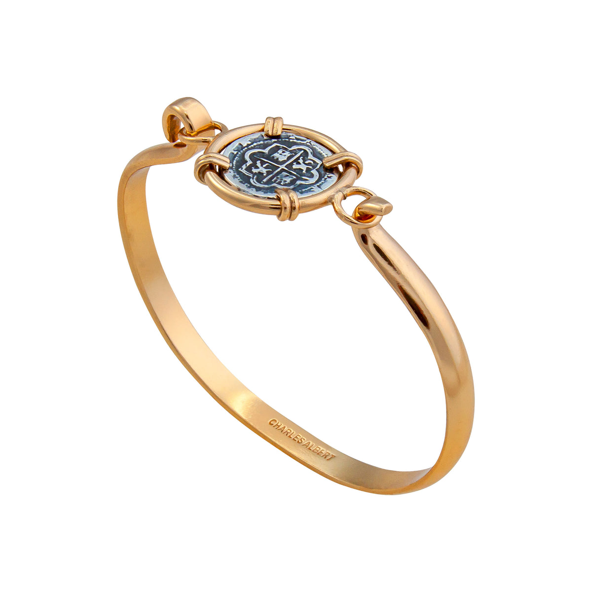 Sterling Silver and Alchemia Replica Spanish Coin Bangle | Charles Albert Jewelry