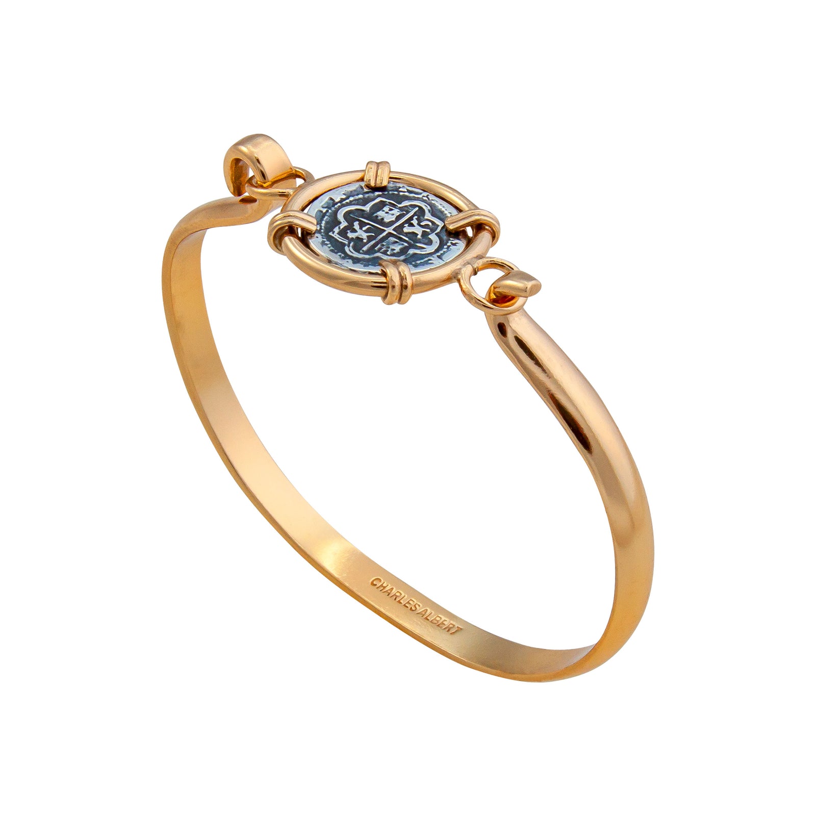 Sterling Silver and Alchemia Replica Spanish Coin Bangle | Charles Albert Jewelry