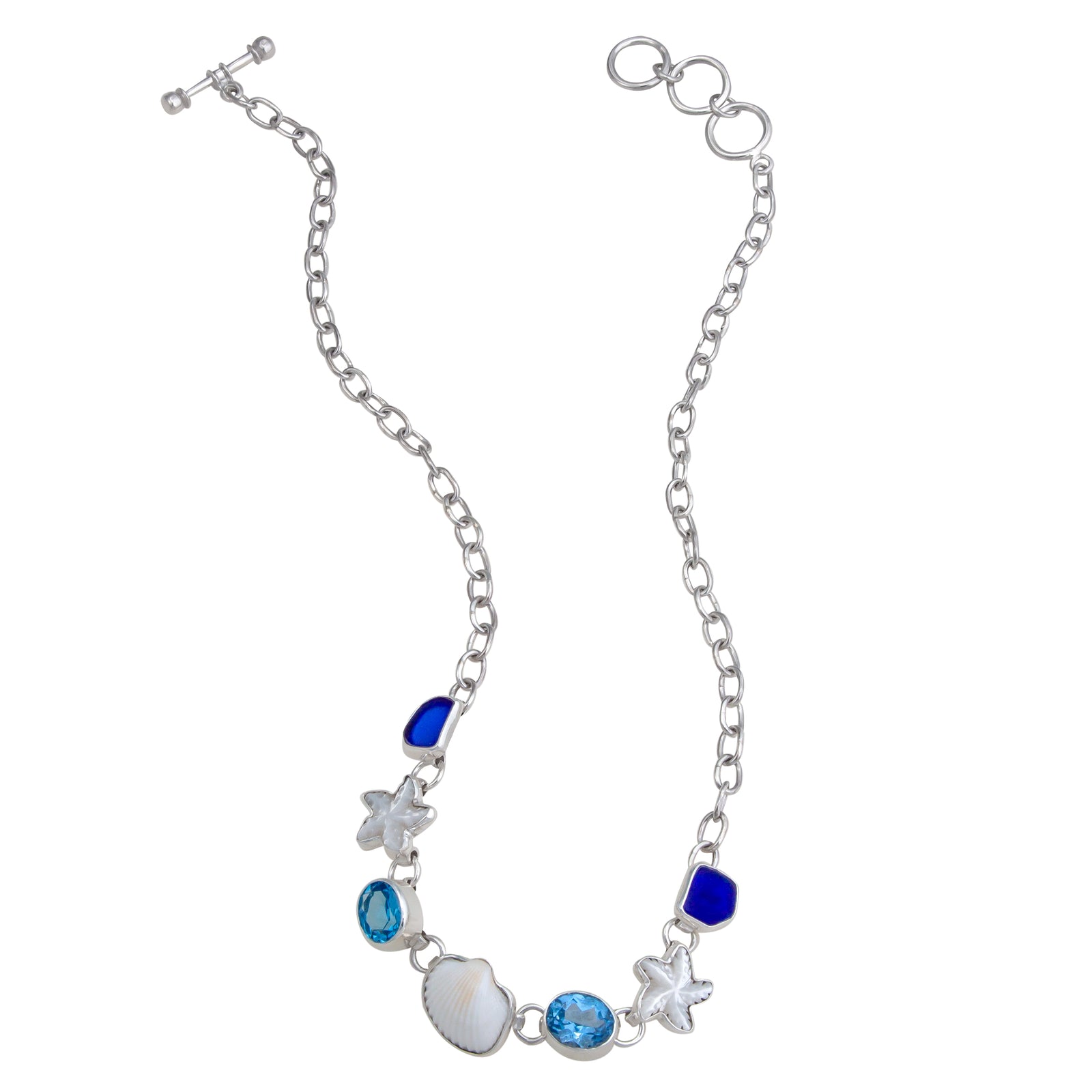 Sterling Silver Blue Ocean Breeze Necklace | Charles Albert Jewelry