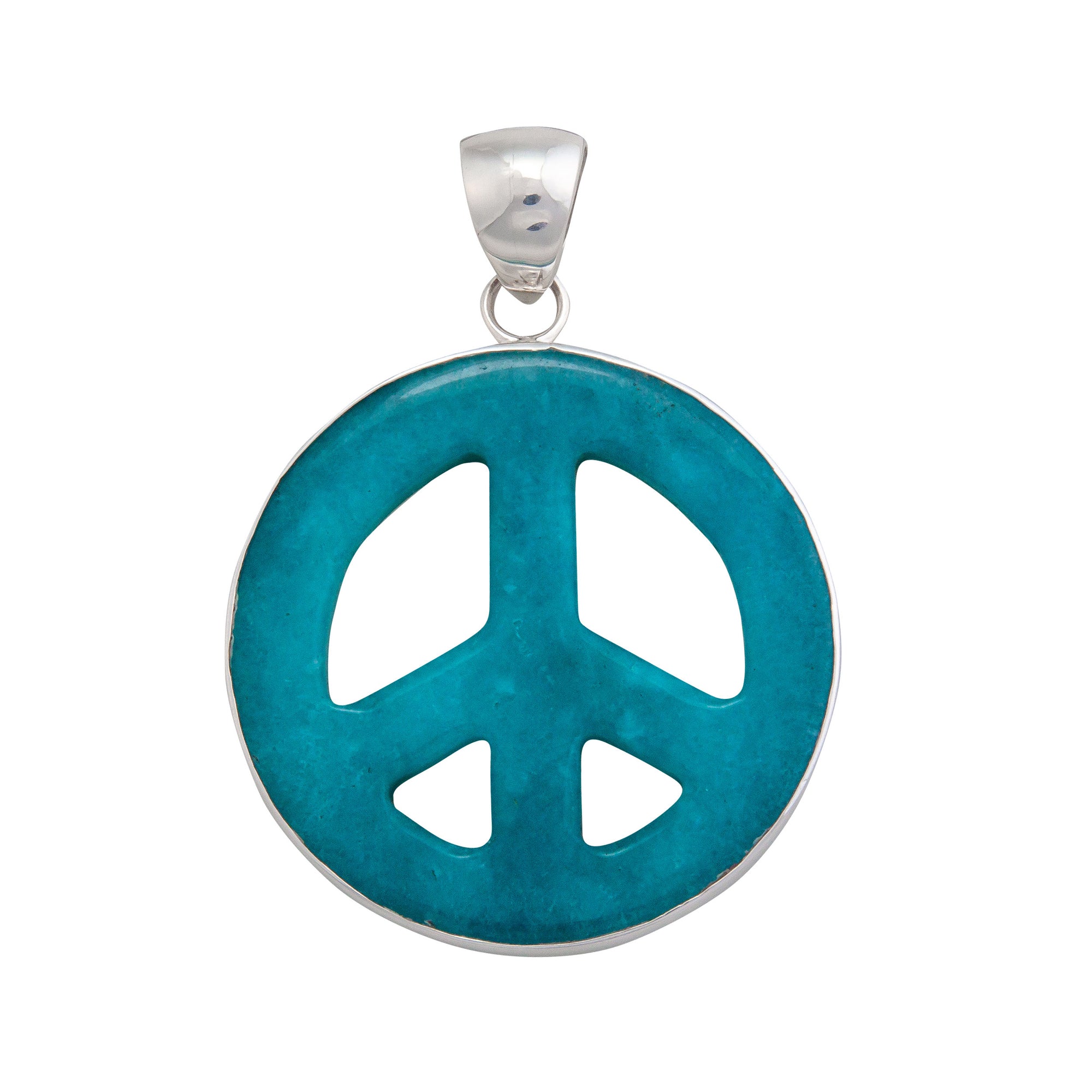 Sterling Silver Agate Peace Sign Pendant | Charles Albert Jewelry