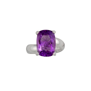 Sterling Silver Amethyst Prong Set Ring | Charles Albert Jewelry