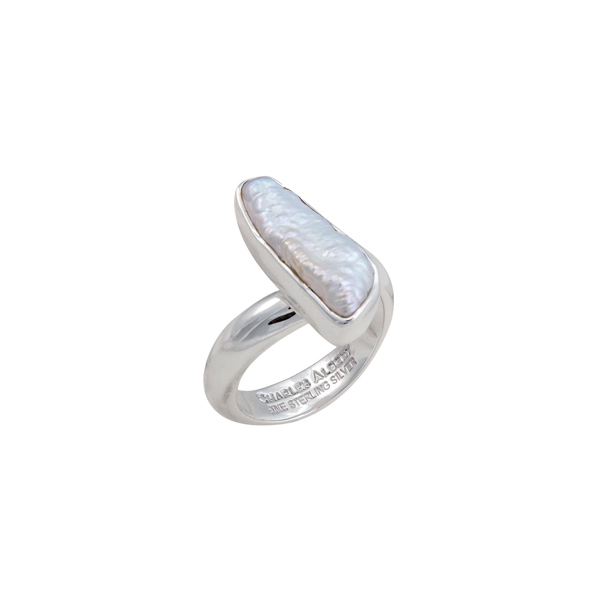 Sterling Silver Biwa Pearl Adjustable Ring | Charles Albert Jewelry
