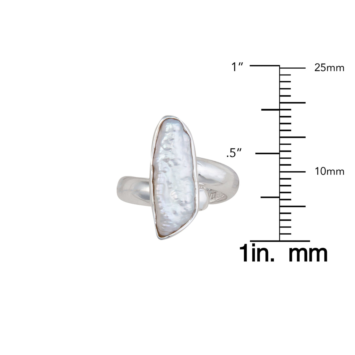 Sterling Silver Biwa Pearl Adjustable Ring | Charles Albert Jewelry