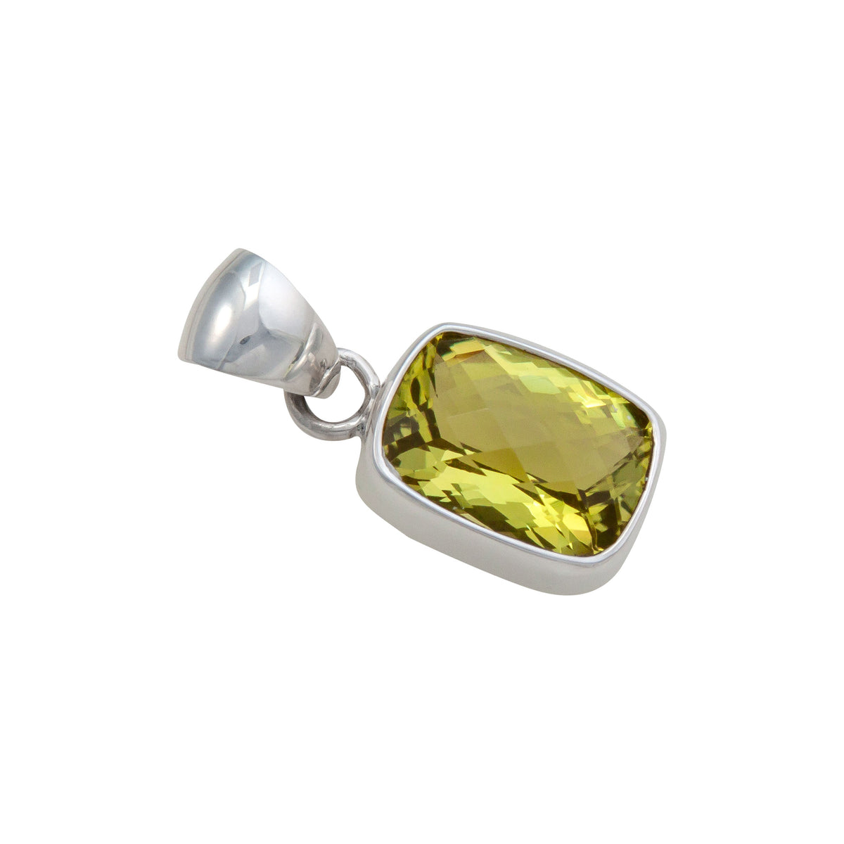 Sterling Silver Citrine Rectangle Pendant | Charles Albert Jewelry