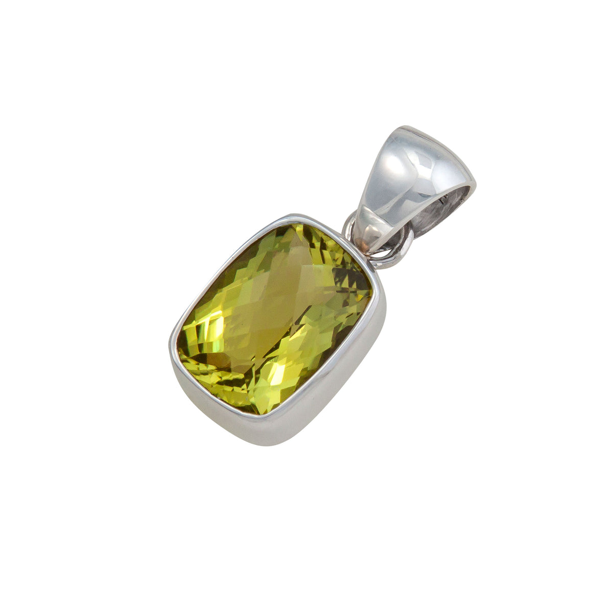 Sterling Silver Citrine Rectangle Pendant | Charles Albert Jewelry