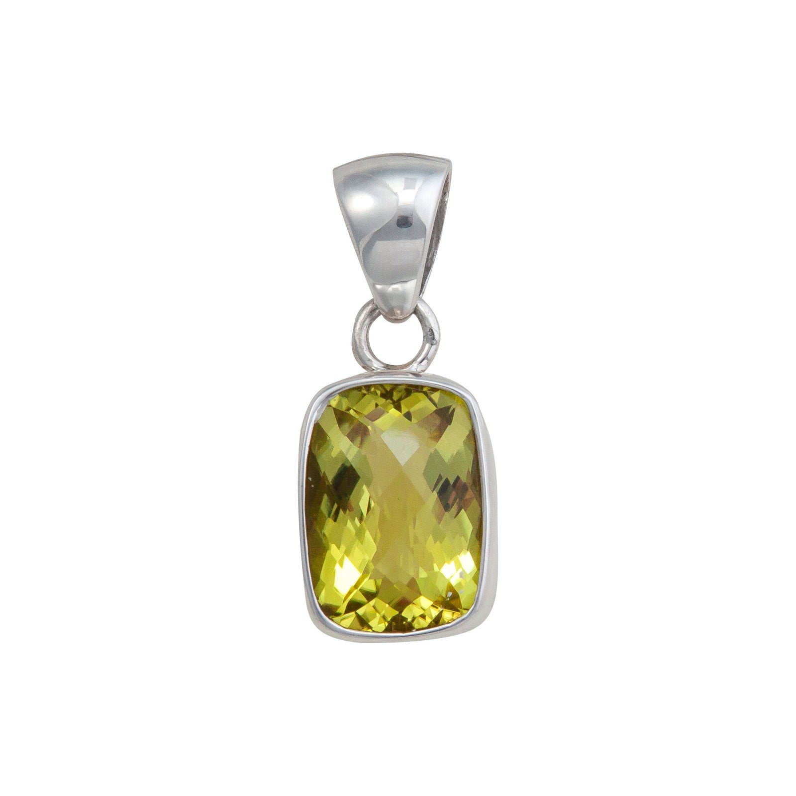 Sterling Silver Citrine Rectangle Pendant | Charles Albert Jewelry