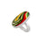 Sterling Silver Green Fordite Oval Adjustable Ring | Charles Albert Jewelry