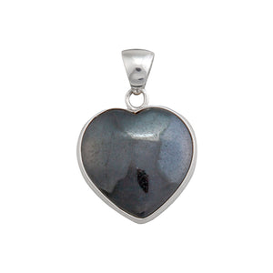 Sterling Silver Hematite Heart Pendant | Charles Albert Jewelry