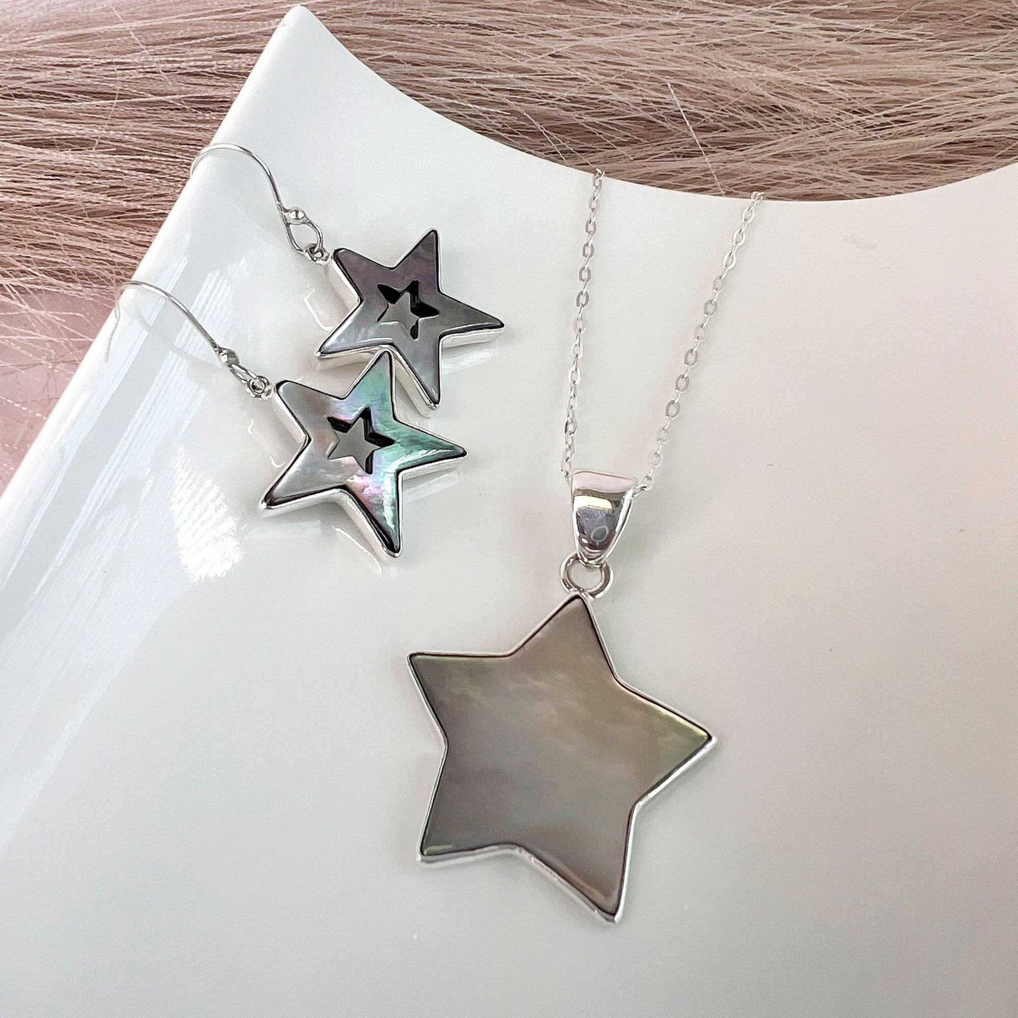 Sterling Silver Mother of Pearl Star Pendant | Charles Albert Jewelry