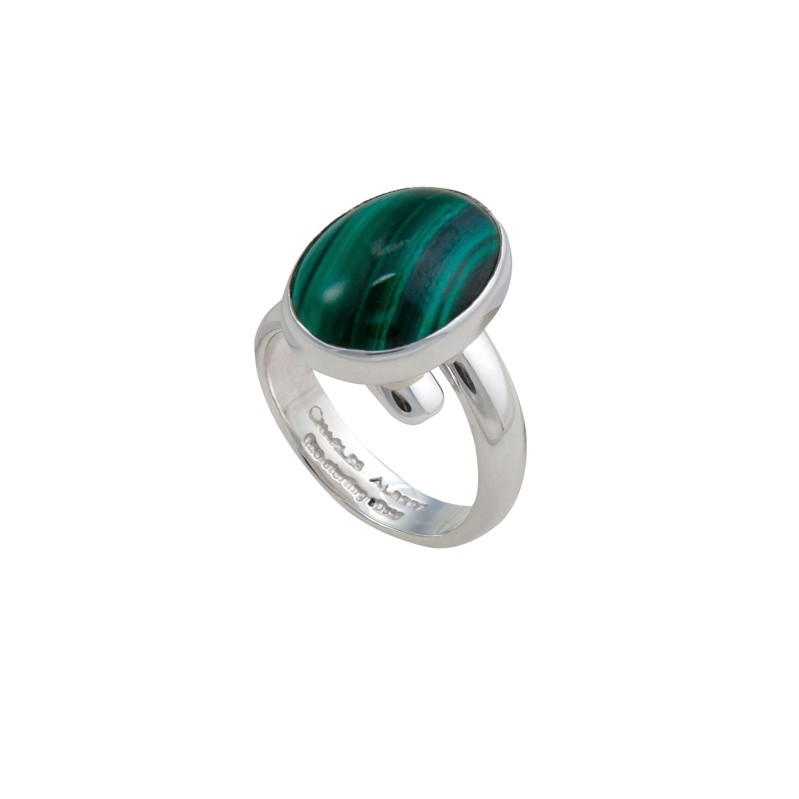 Sterling Silver Malachite Petite Ring | Charles Albert Jewelry
