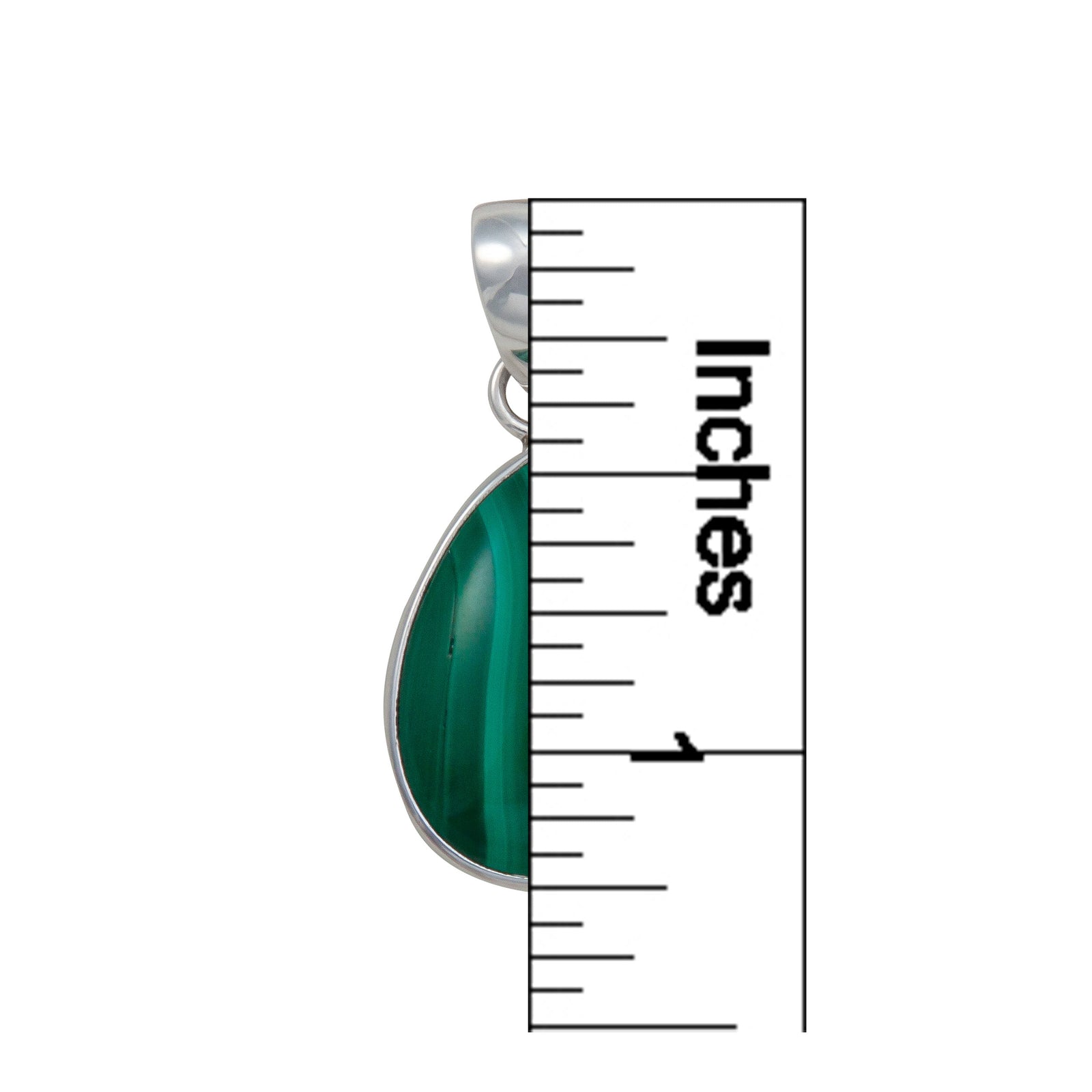 Sterling Silver Malachite Teardrop Pendant | Charles Albert Jewelry