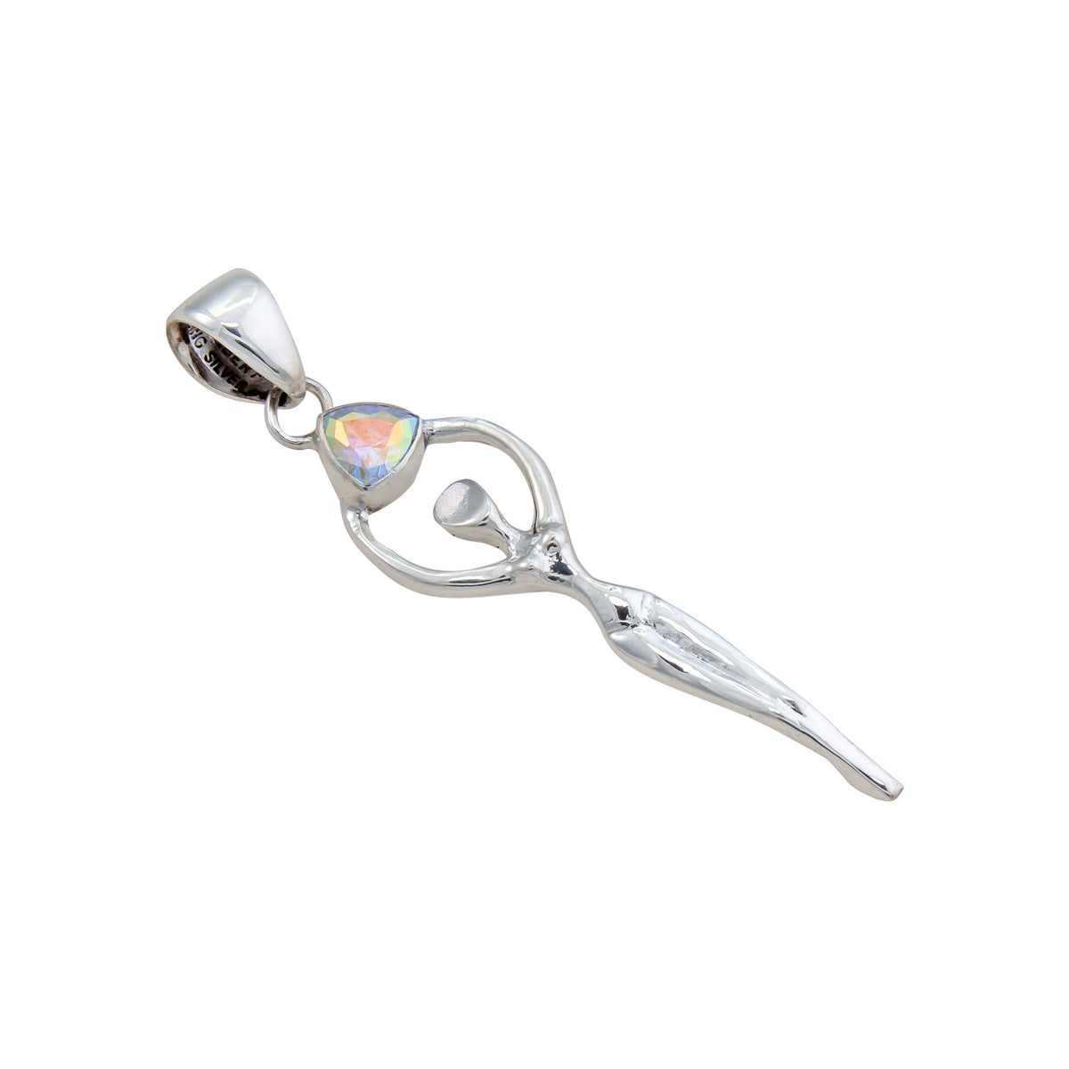 Sterling Silver Mercury Mist Trillion Goddess Pendant | Charles Albert Jewelry