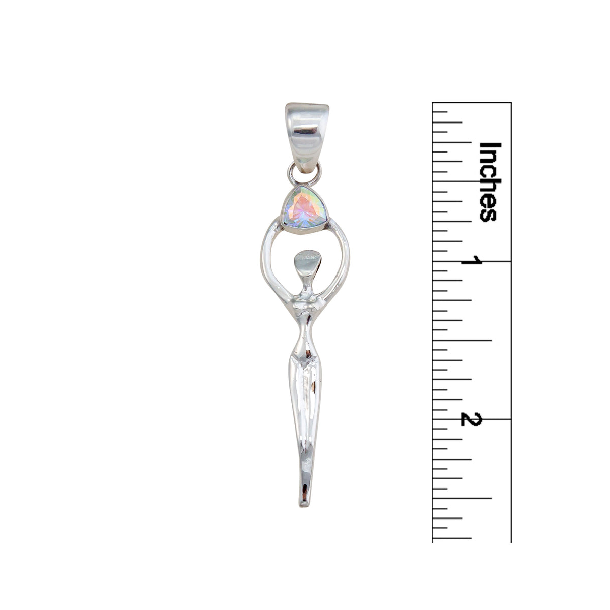 Sterling Silver Mercury Mist Trillion Goddess Pendant | Charles Albert Jewelry