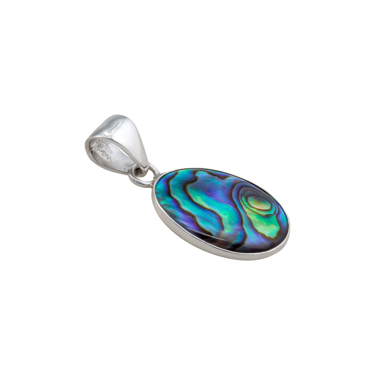 Sterling Silver Natural Abalone Petite Pendant | Charles Albert Jewelry