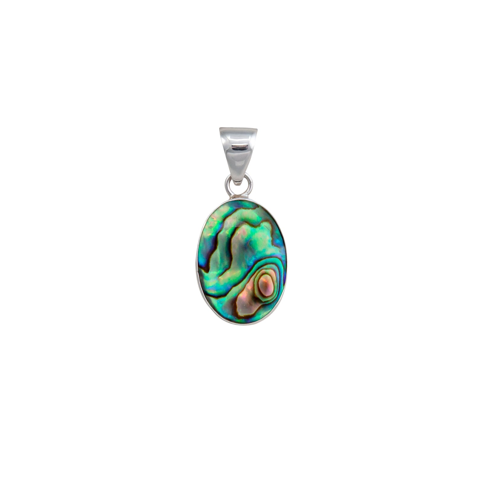 Sterling Silver Natural Abalone Petite Pendant | Charles Albert Jewelry
